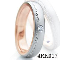 4RK017 Pt900/K18PG サファイア/ダイヤモンド リング