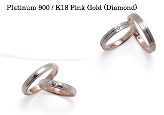 ロマンティックブルー プラチナ900/K18ピンクゴールドダイヤモンド入りリング
