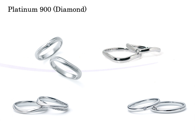 Romantic Blue; Platinum 900 "Diamond" 《ロマンティックブルー・プラチナ900 ダイヤモンド》 マリッジリング・結婚指輪