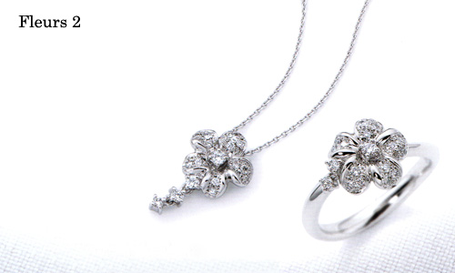 �j�i���b�` �W���G���[�ł��BFleurs (�z���C�g�S�[���h�_�C�������h�l�b�N���X�E�v���`�i�_�C�������h�����O)